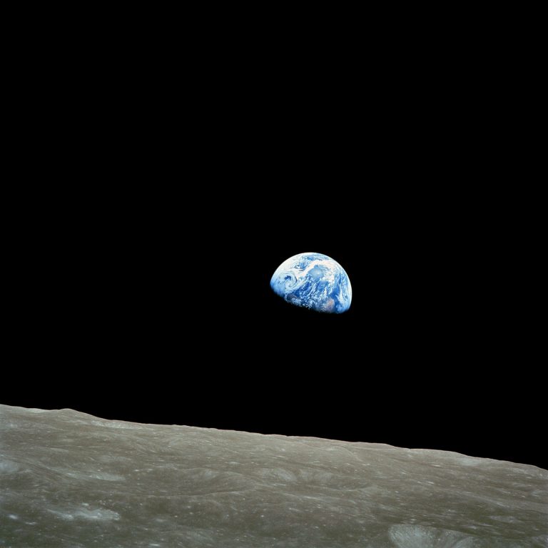 The earth as seen from the moon